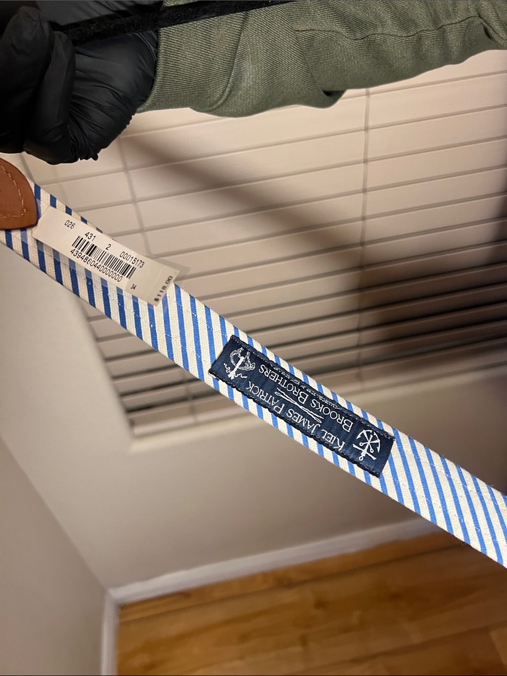 Brooks Brothers Blue & White Striped Home Accent Strap